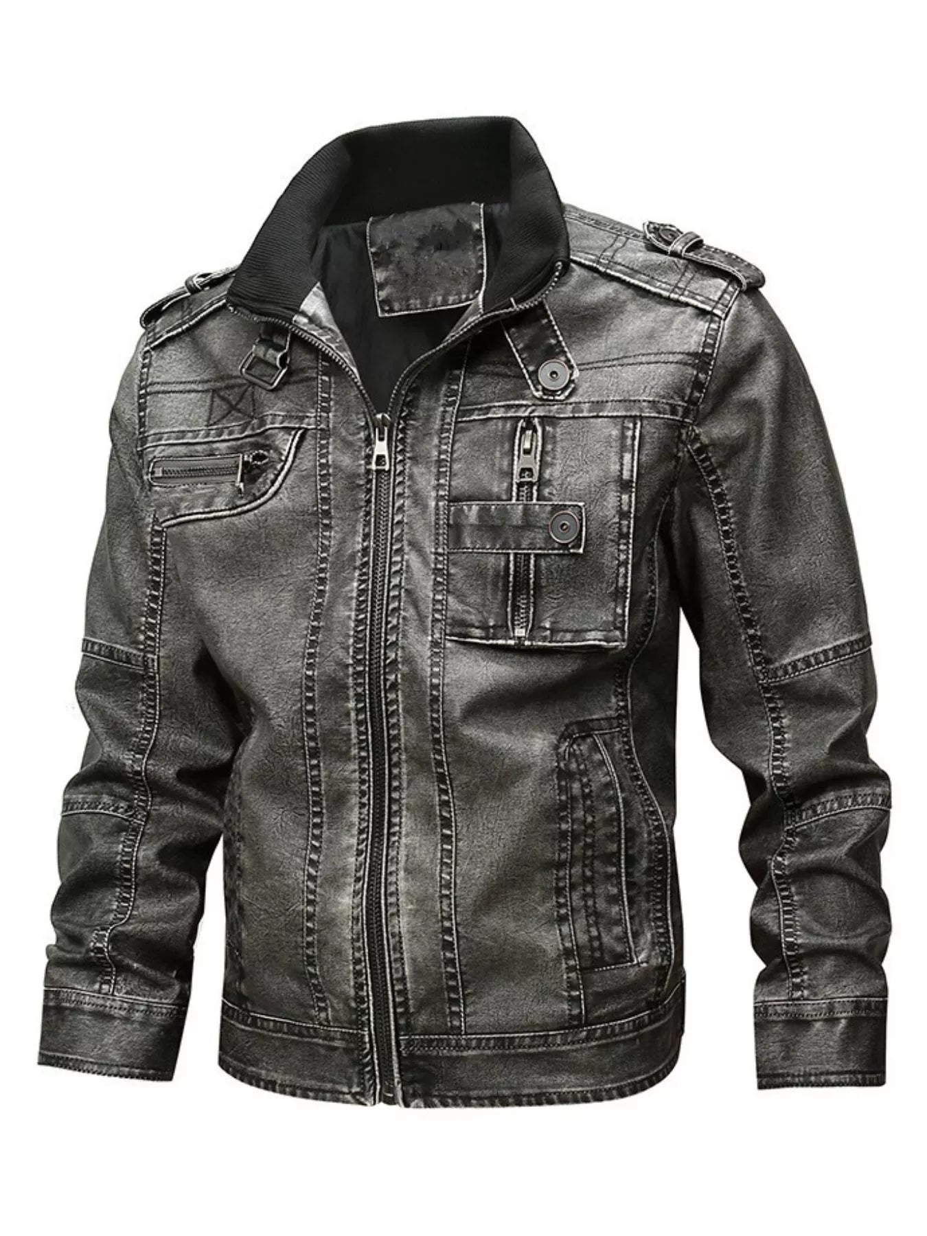 Men's Full Size Zip Up Long Sleeve Jacket Plus Size - PBNJ FASHIONS