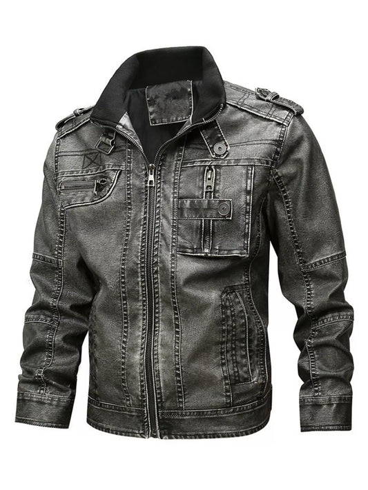 Men's Full Size Zip Up Long Sleeve Jacket Plus Size - PBNJ FASHIONS