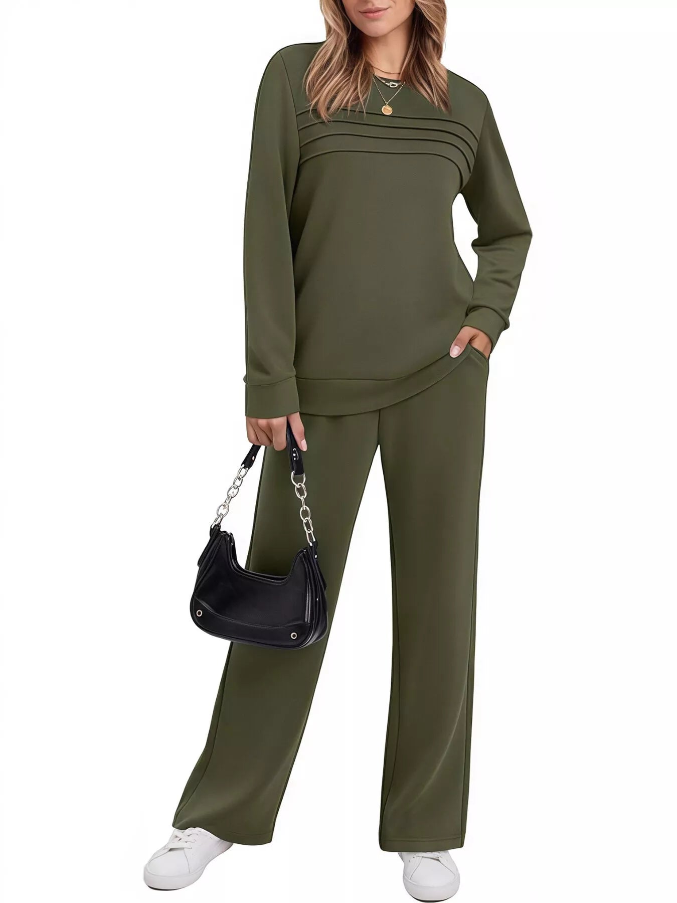 Full Size Casual Long Sleeve Top and Pants Set Plus Size - PBNJ FASHIONS