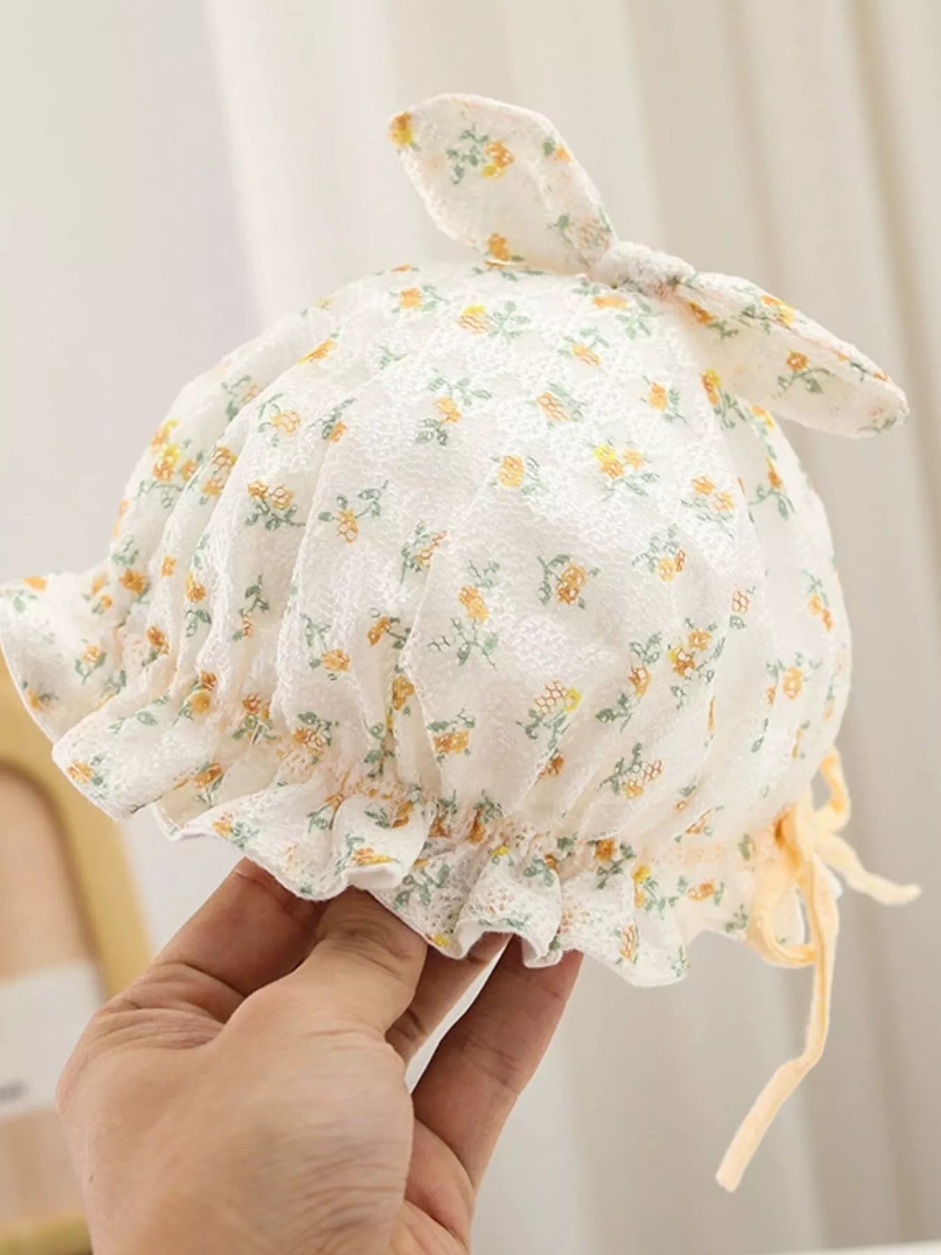 Children's Floral Print Bunny Ear Hat - PBNJ FASHIONS