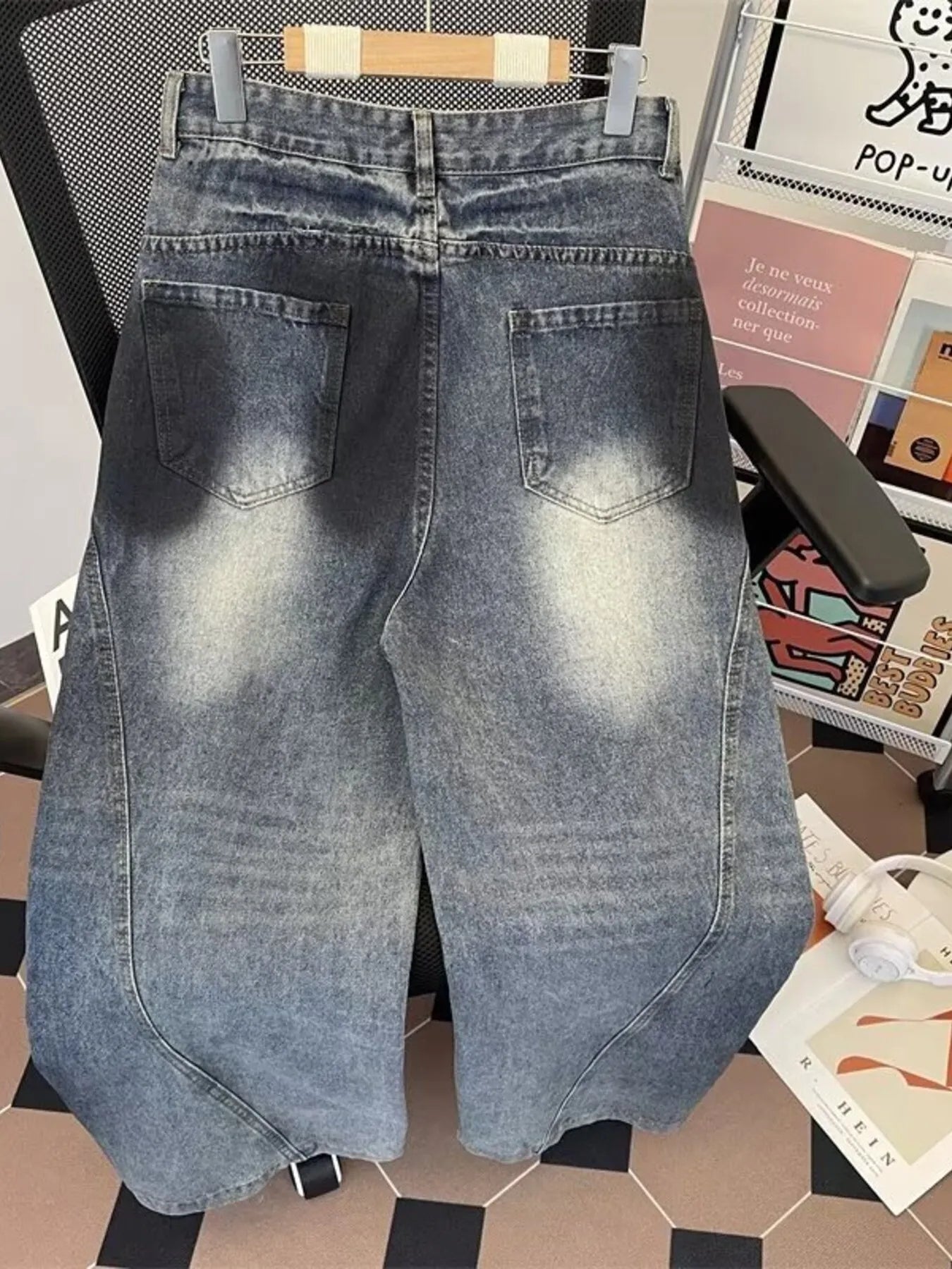 Men's Plus Size Wide Leg Distressed Jeans - PBNJ FASHIONS