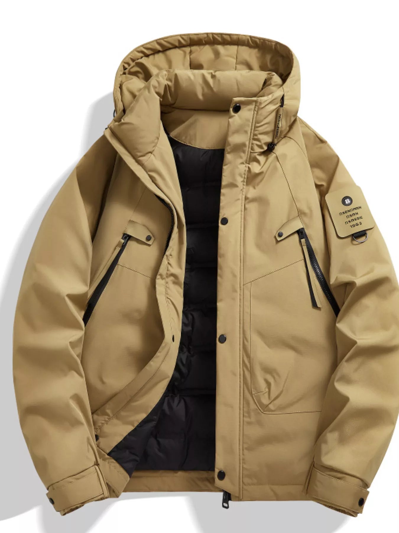 Men's Plus Size Hooded Snap Down Jacket - PBNJ FASHIONS