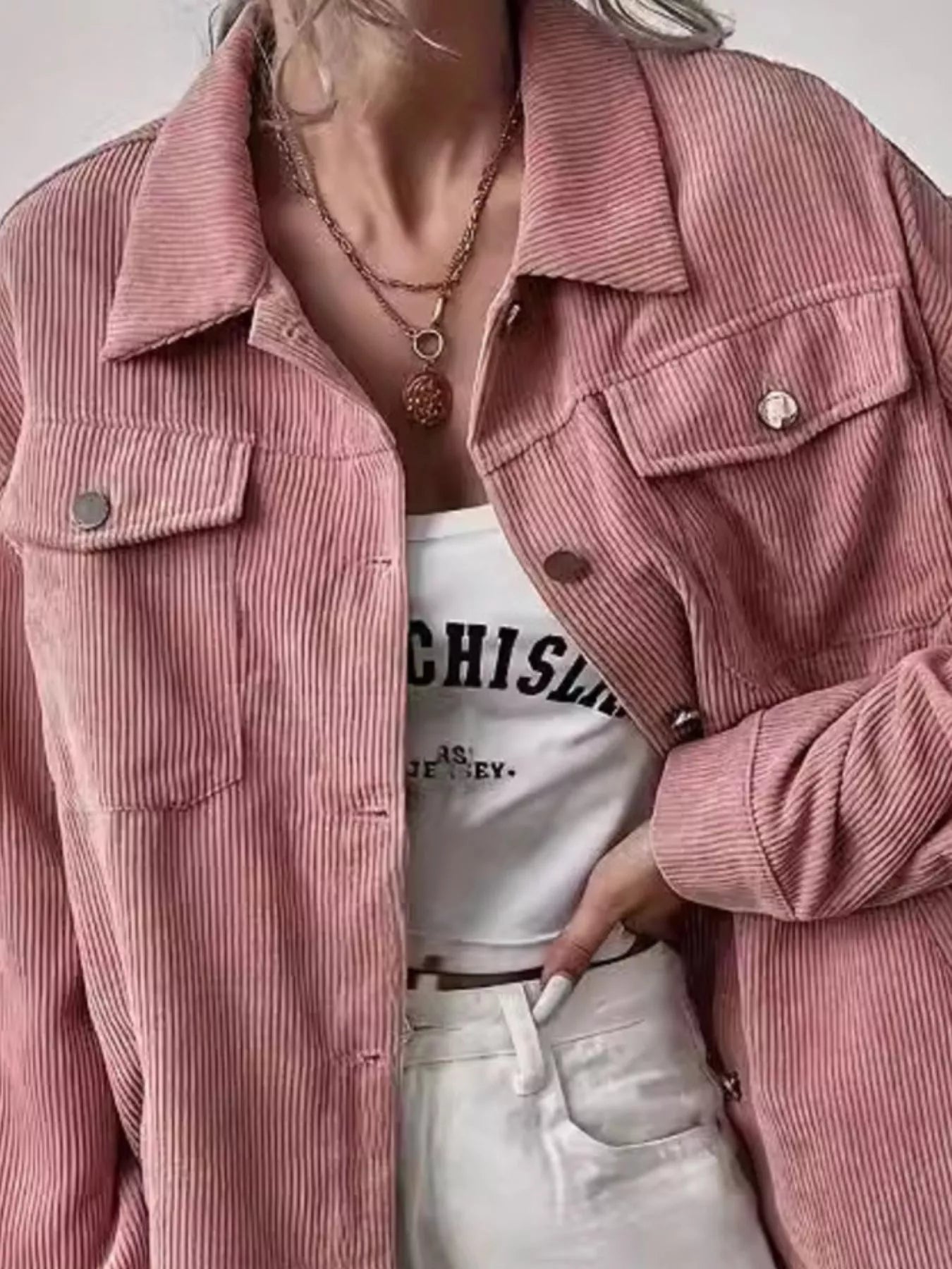 Casual Corduroy Button - Up Shacket - PBNJ FASHIONS