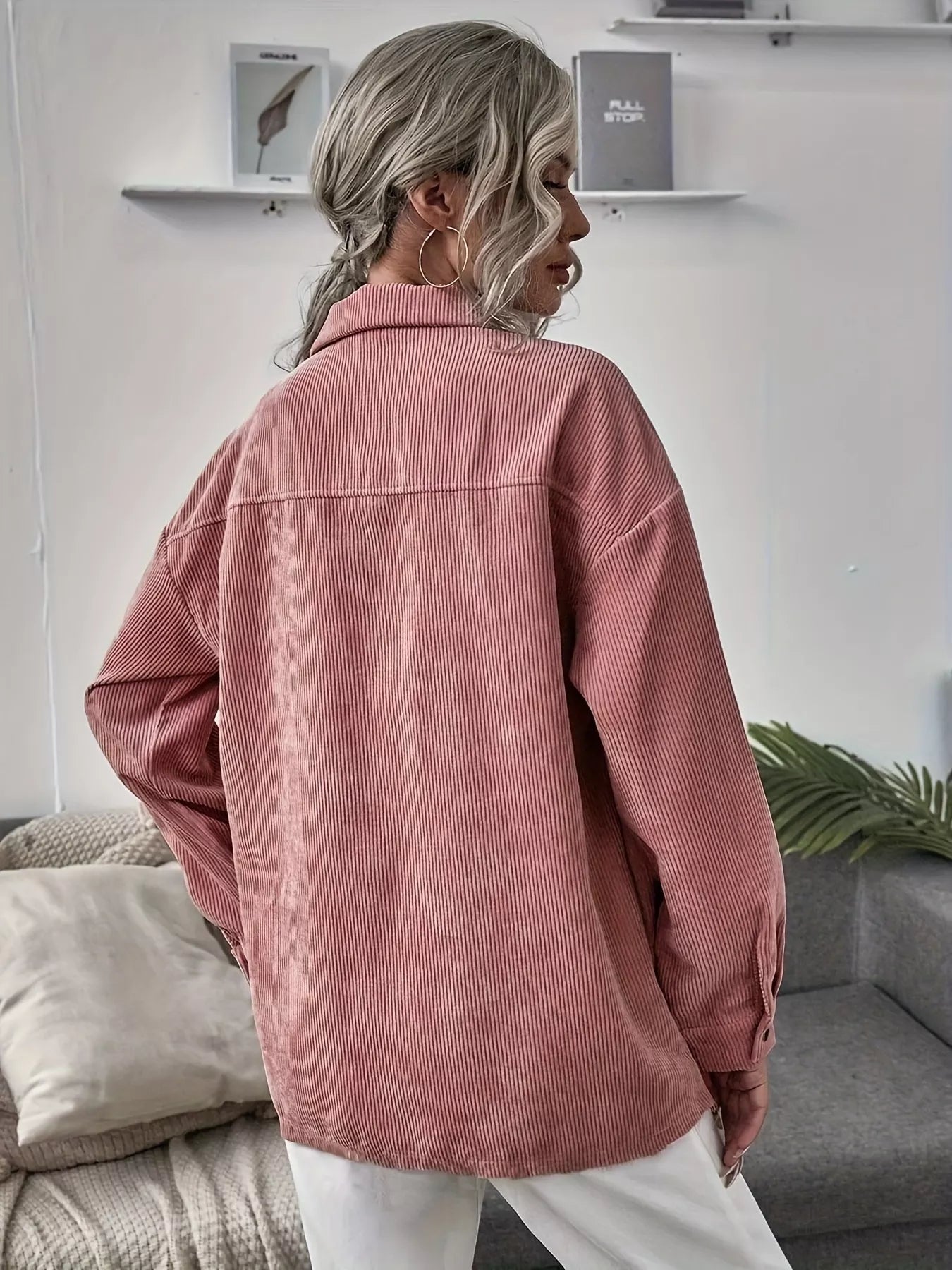 Casual Corduroy Button - Up Shacket - PBNJ FASHIONS