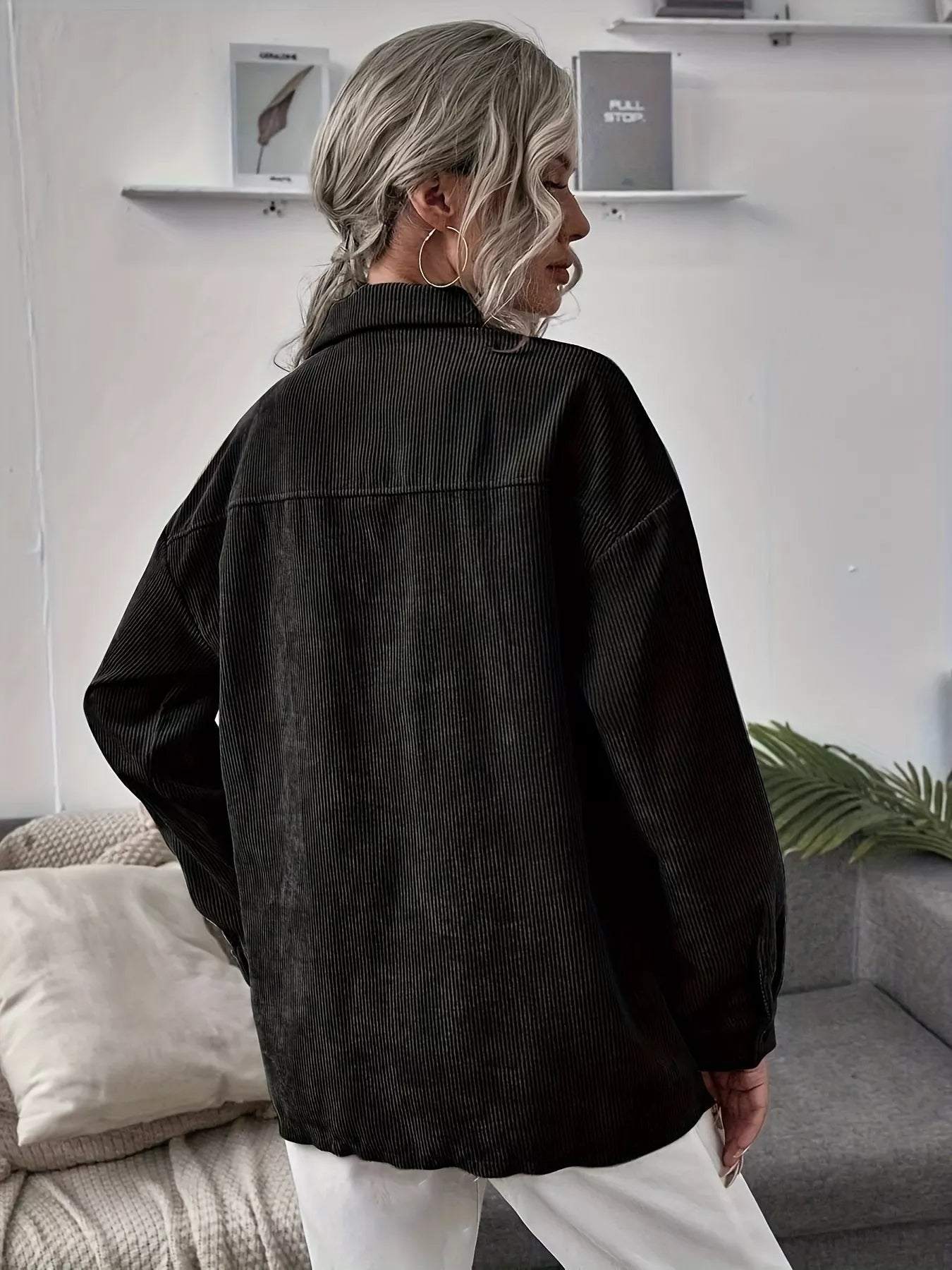 Casual Corduroy Button - Up Shacket - PBNJ FASHIONS