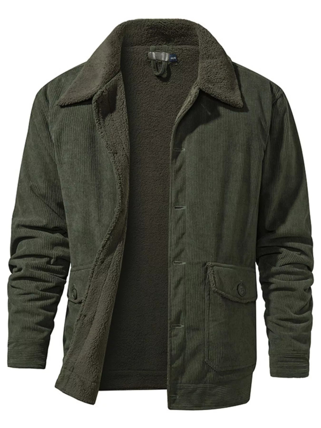 Men's Corduroy Sherpa Lined Button - Up Jacket - PBNJ FASHIONS