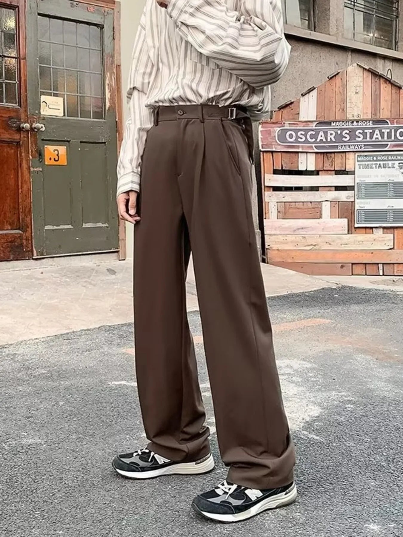 Men's Full Size Pleated Wide Leg Pants Plus Size - PBNJ FASHIONS