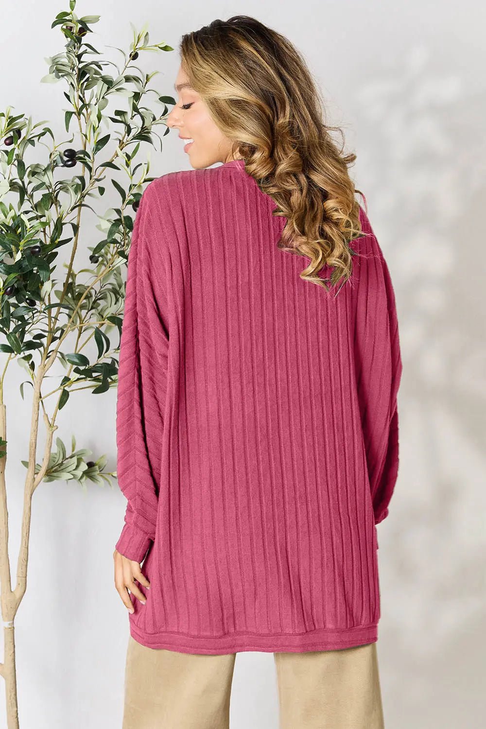 Basic Bae Full Size Ribbed Cocoon Cardigan - PBNJ FASHIONS