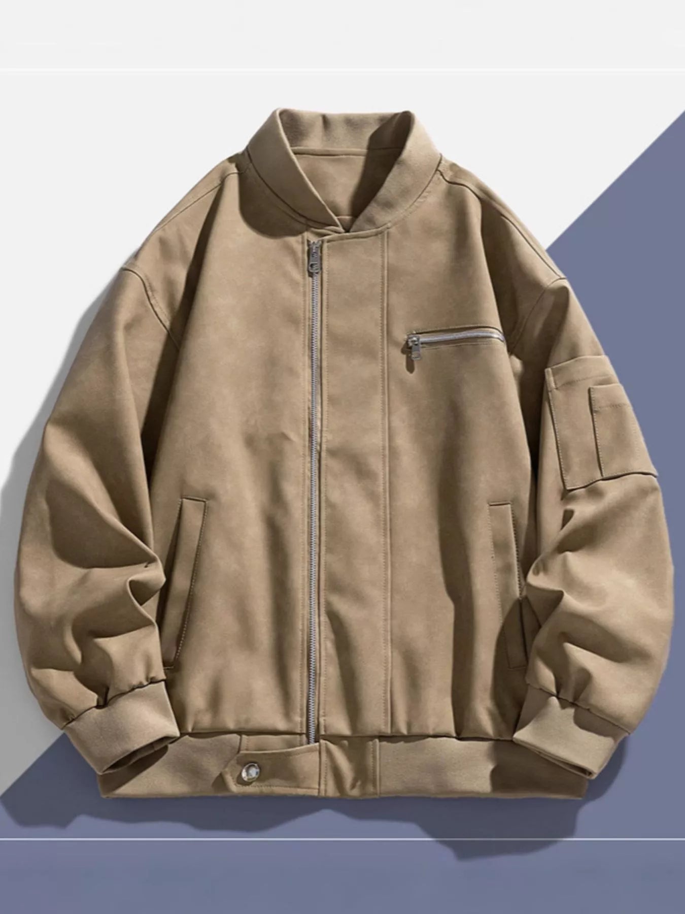 Men's Plus Size Zip Up Bomber Jacket - PBNJ FASHIONS