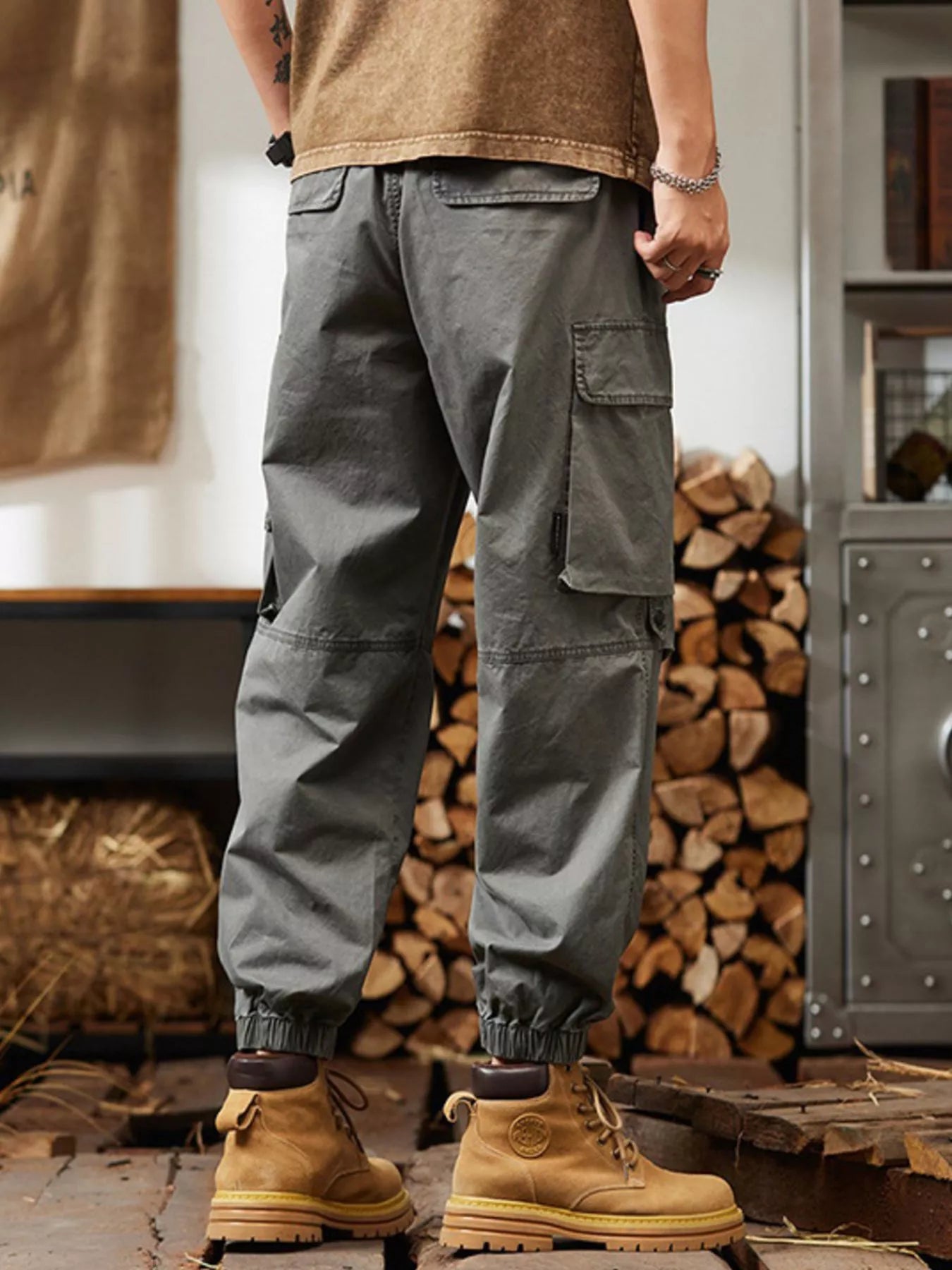 Men's Plus Size Relaxed Fit Multi - Pocket Cargo Pants - PBNJ FASHIONS