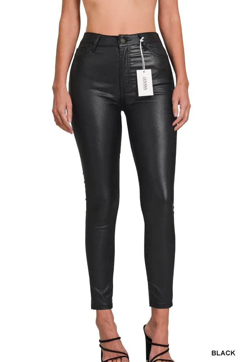 Zenana Faux Leather Stretch Skinny Pants - PBNJ FASHIONS