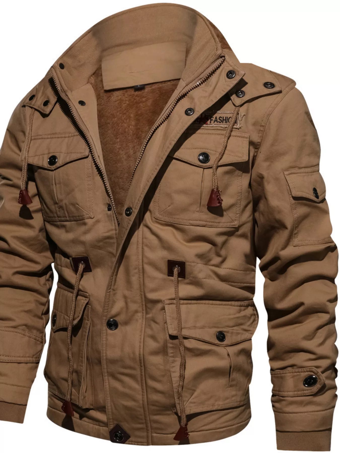 Men's Plus Size Fleece Lined Zip Up Jacket - PBNJ FASHIONS