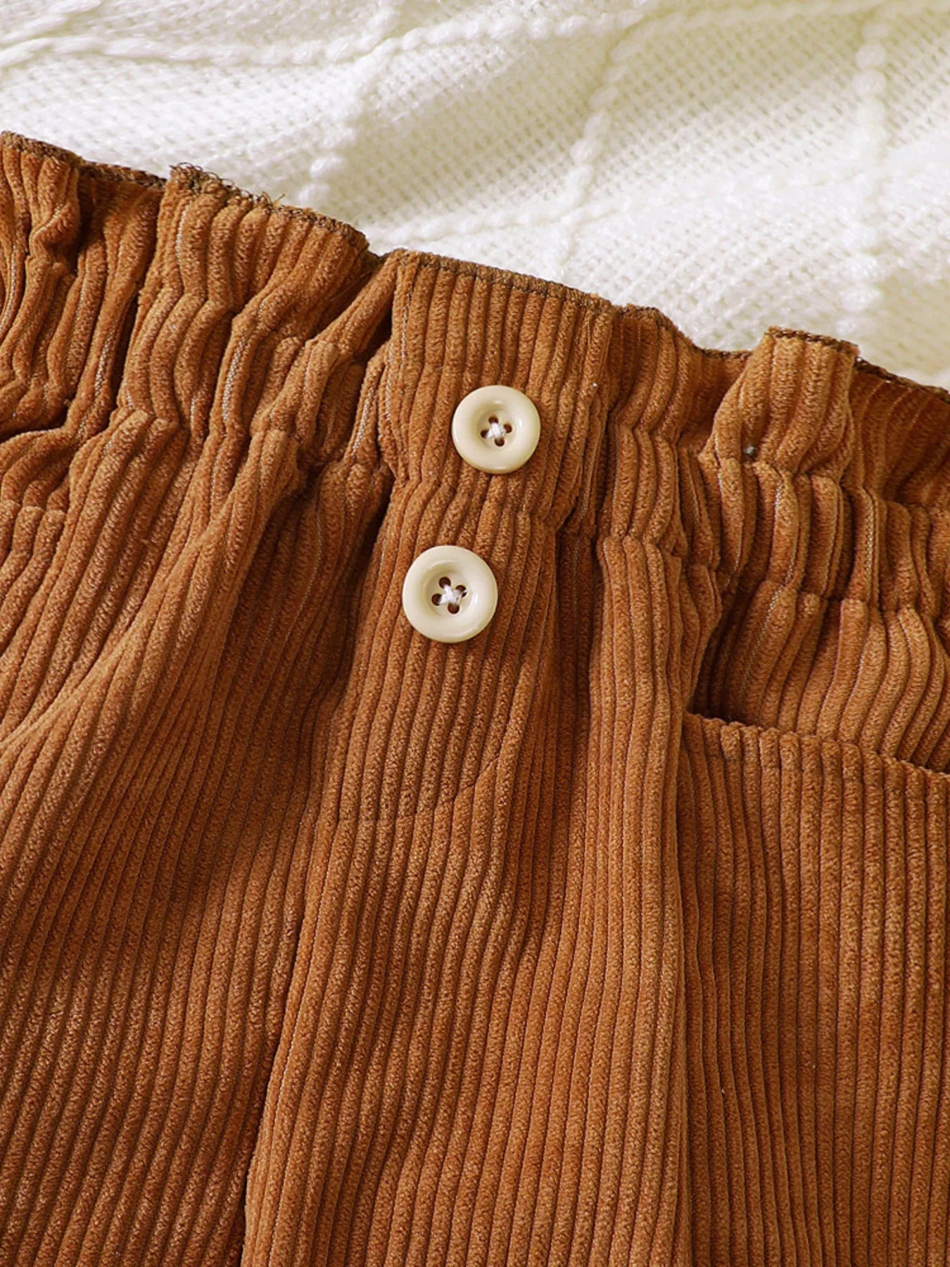Children's Ruffled Hem Corduroy Pants - PBNJ FASHIONS