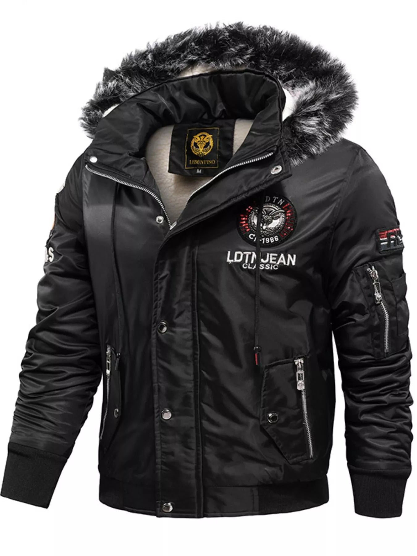 Men's Plus Size Winter Warm Fur Hooded Bomber Jacket - PBNJ FASHIONS