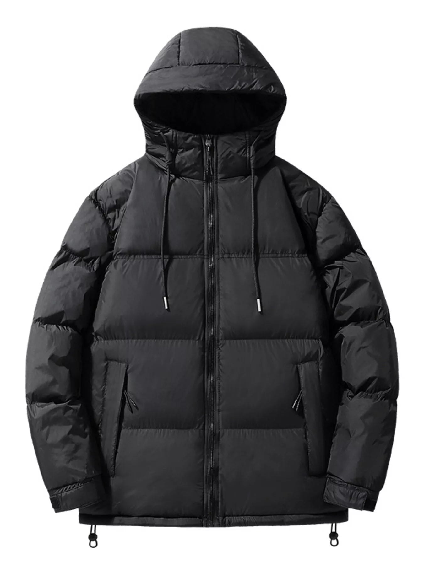 Men's Plus Size Drawstring Hooded Puffer Jacket - PBNJ FASHIONS