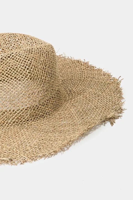 Fame Fringe Edge Straw Braided Western Fedora Hat - PBNJ FASHIONS