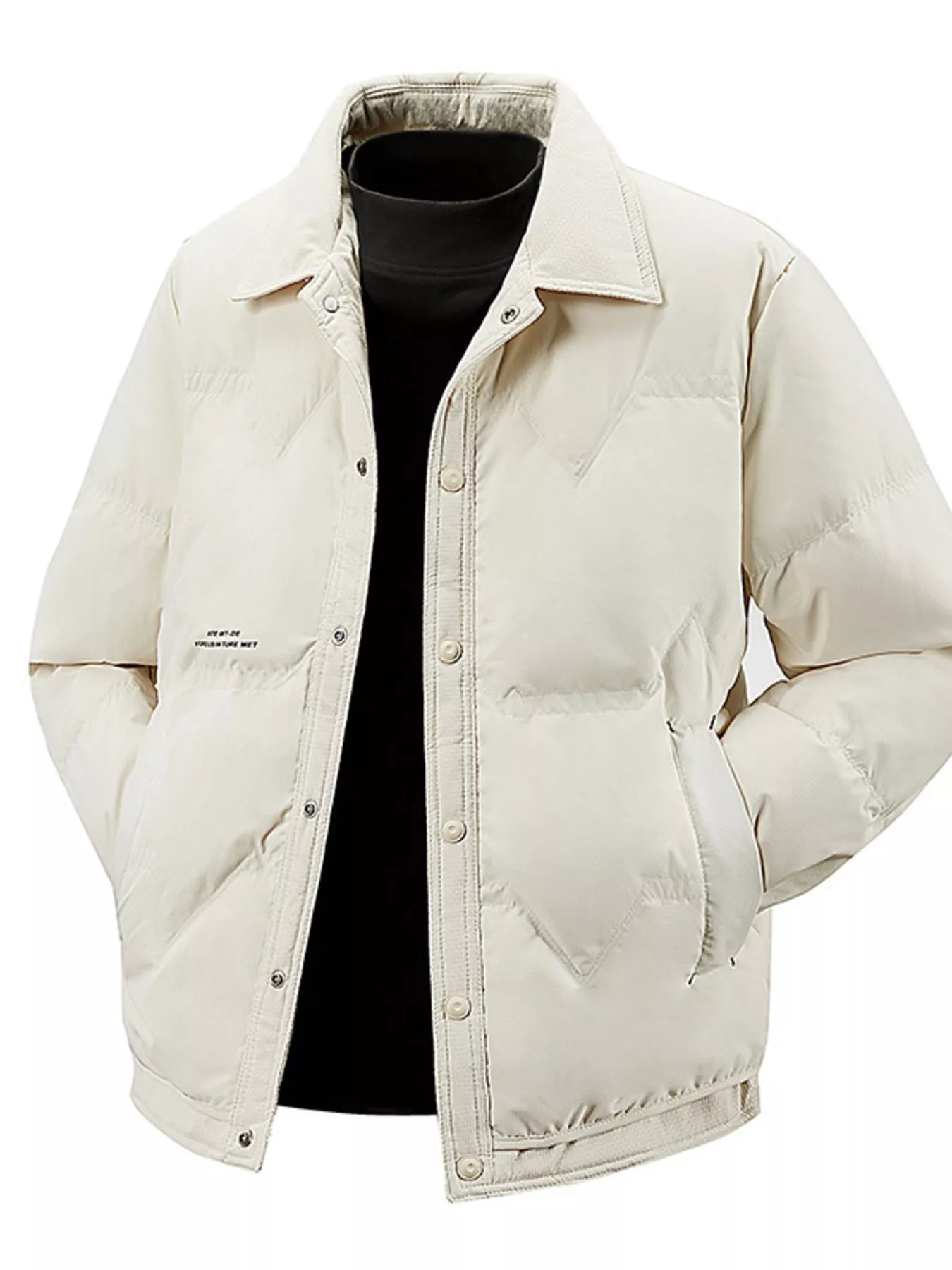 Men's Plus Size Snap - Down Padded Winter Coat - PBNJ FASHIONS