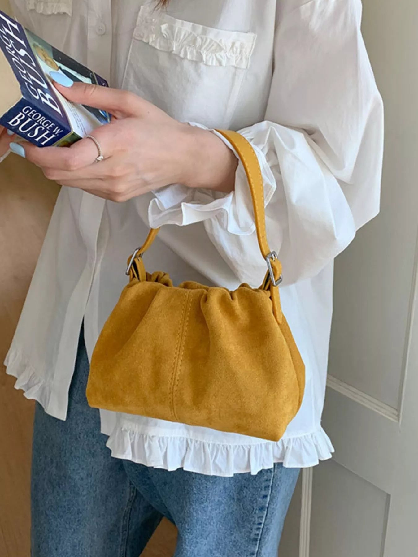 Suede Adjustable Strap Crossbody Bag - PBNJ FASHIONS