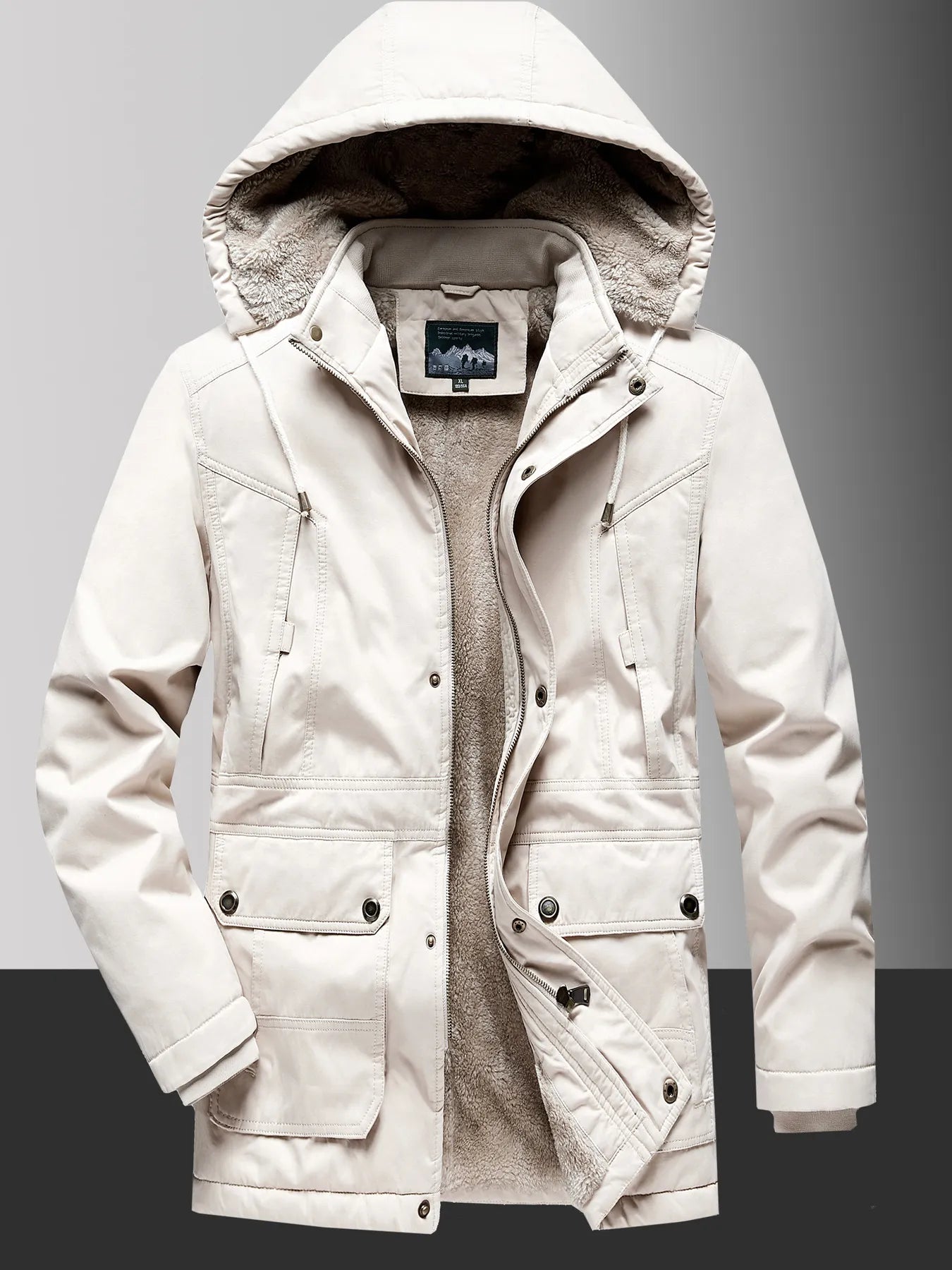 Men's Plus Size Fleece Lined Hooded Winter Coat - PBNJ FASHIONS