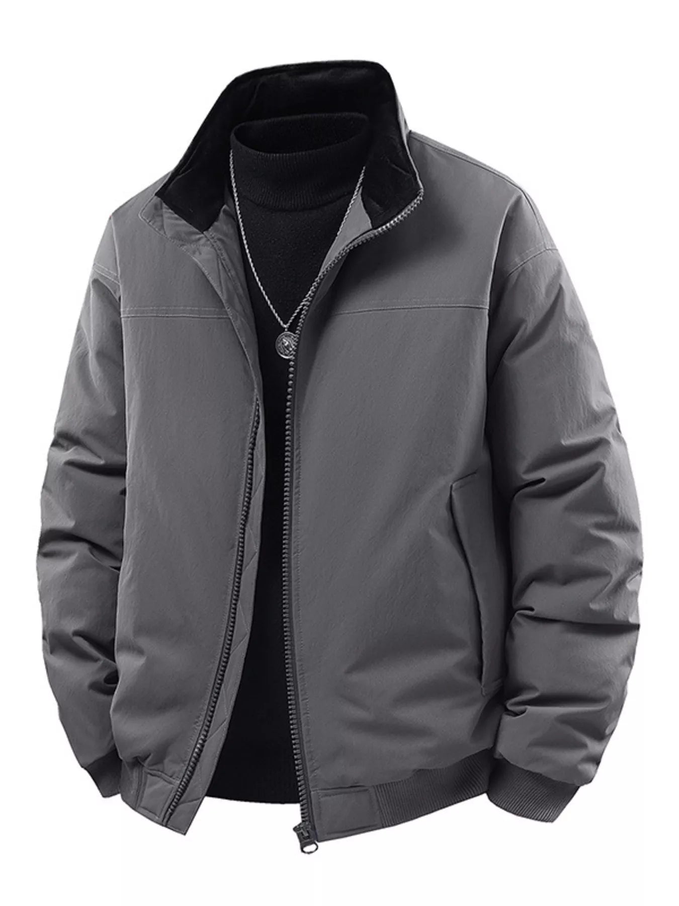 Men's Casual Stand Collar Lightweight Bomber Jacket - PBNJ FASHIONS