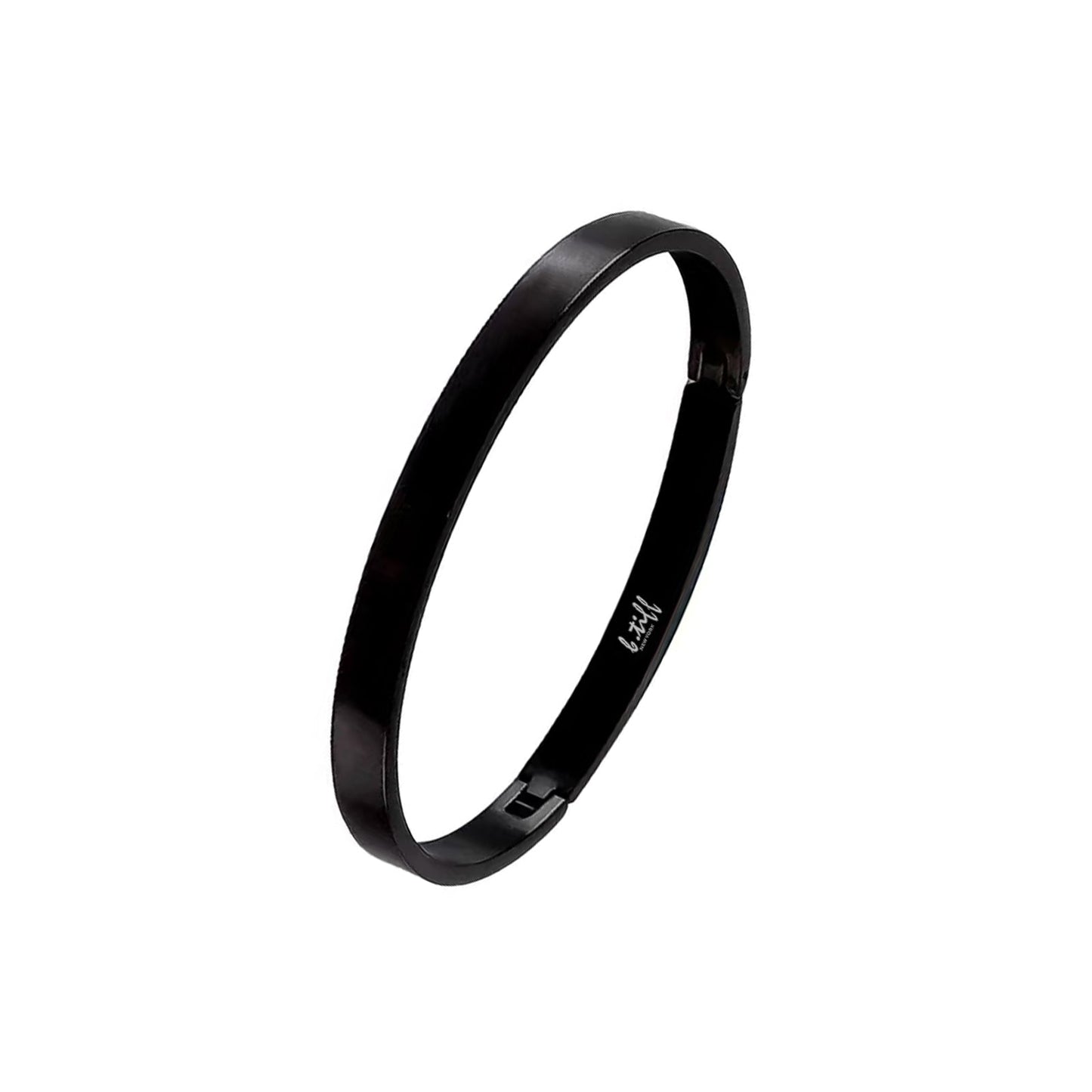 BG300B B.Tiff Simplicity Narrow Black Bangle Bracelet - PBNJ FASHIONS