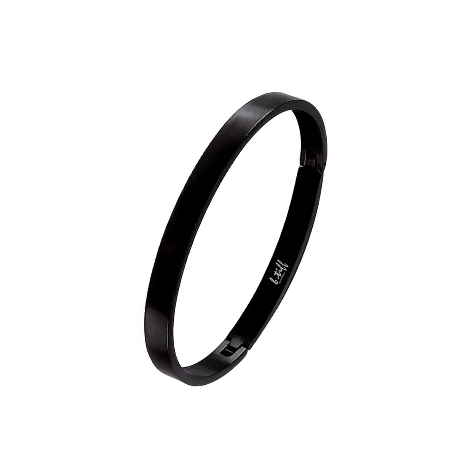 BG300B B.Tiff Simplicity Narrow Black Bangle Bracelet - PBNJ FASHIONS