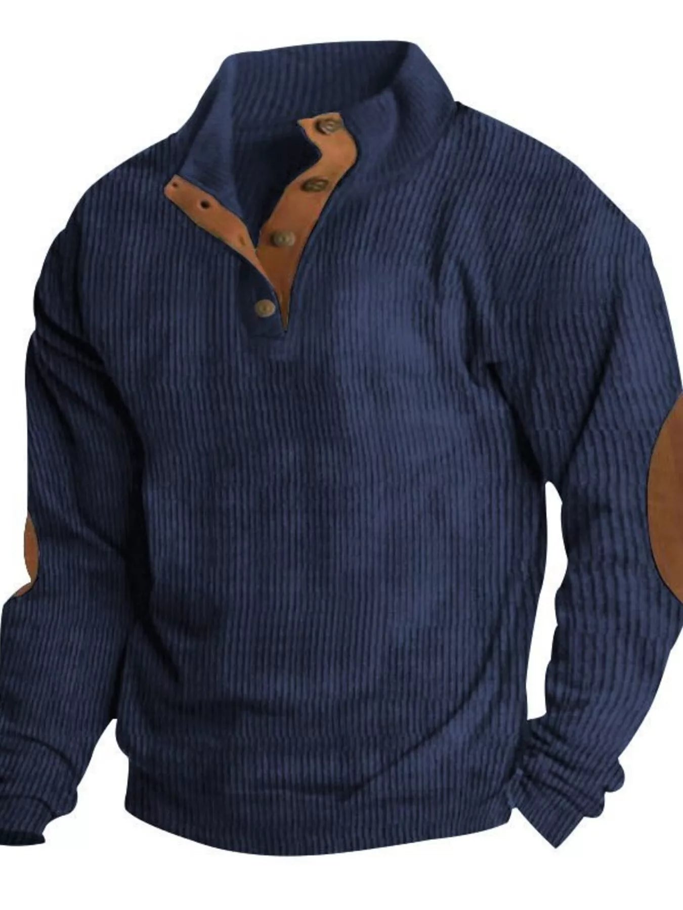 Men's Full Size Button Detail Long Sleeve Sweatshirt Plus Size - PBNJ FASHIONS