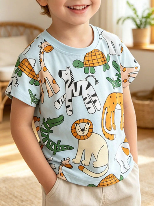 Children's Animal Print Short Sleeve Tee - PBNJ FASHIONS