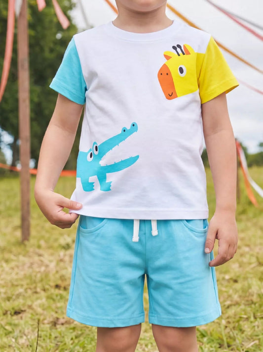 Children's Animal Print T-shirt and Shorts Set - PBNJ FASHIONS