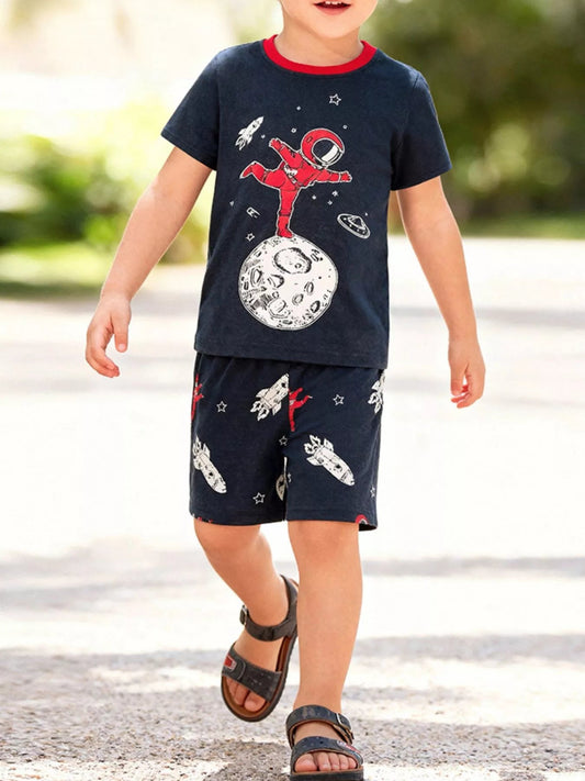 Children's Astronaut and Rocket Tee and Shorts Set - PBNJ FASHIONS