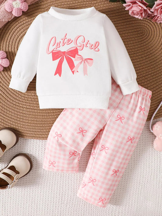 Children's Bow Long Sleeve Top and Pants Set - PBNJ FASHIONS