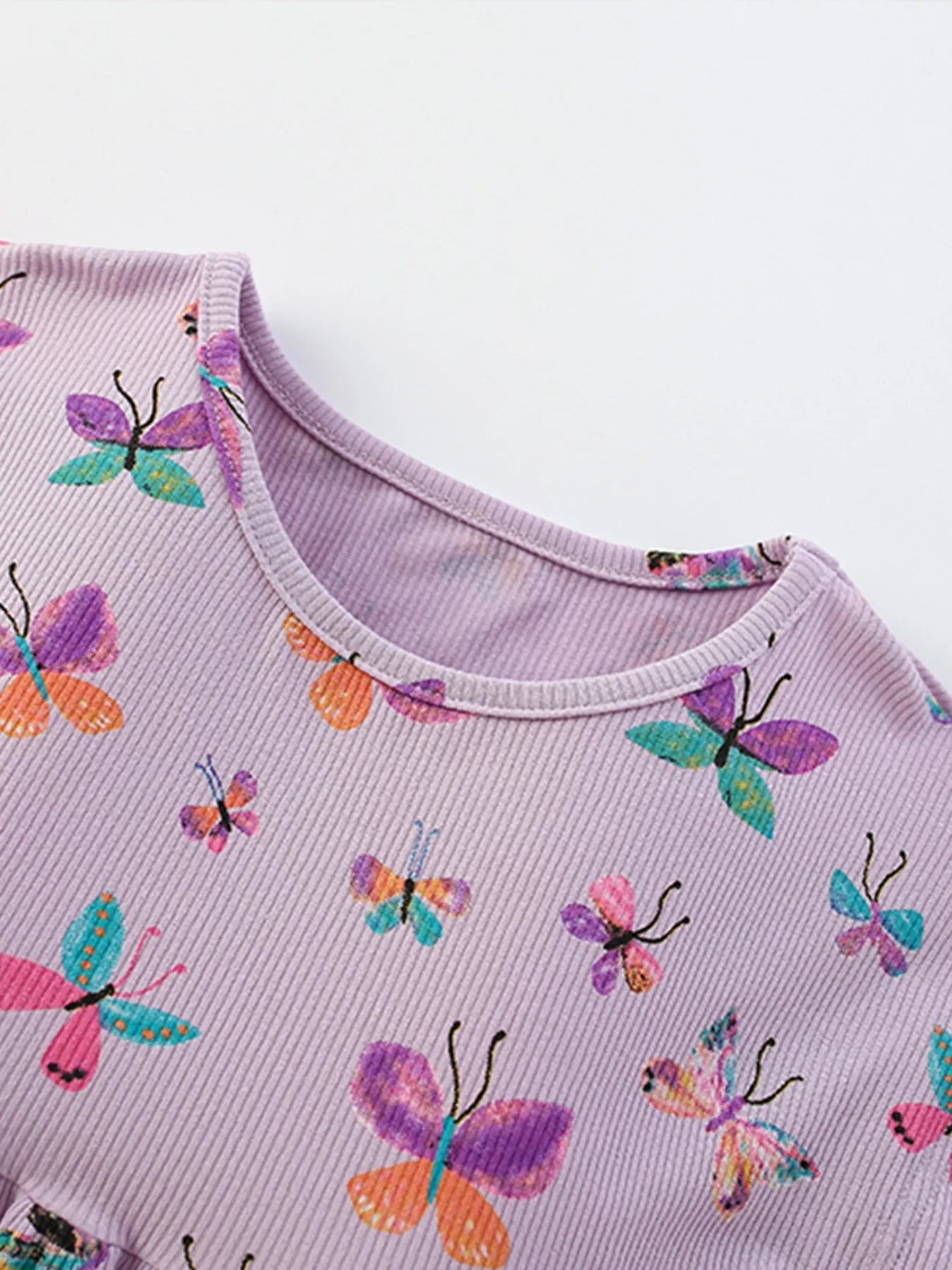 Children's Butterfly Print Casual Short Sleeve Dress - PBNJ FASHIONS