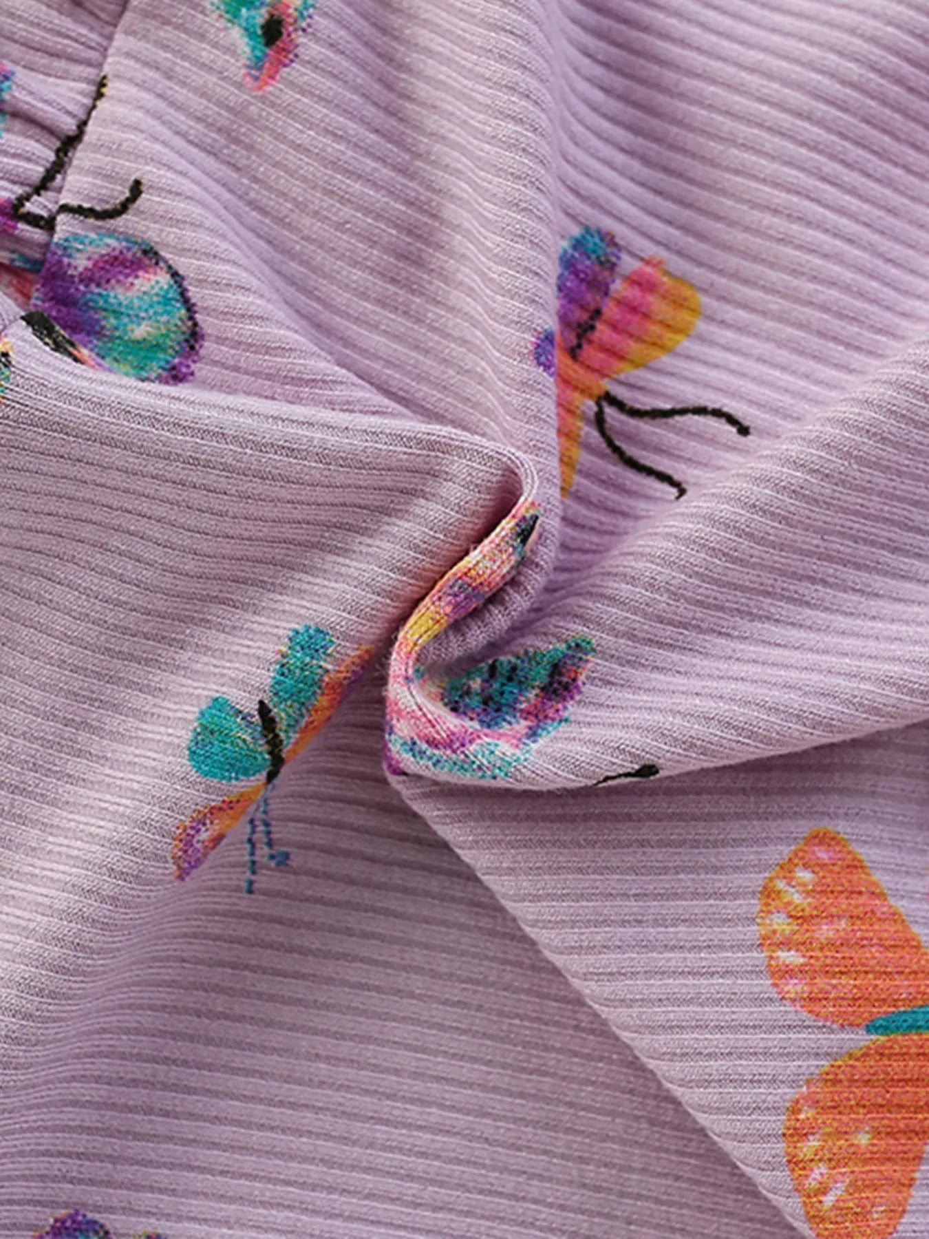 Children's Butterfly Print Casual Short Sleeve Dress - PBNJ FASHIONS