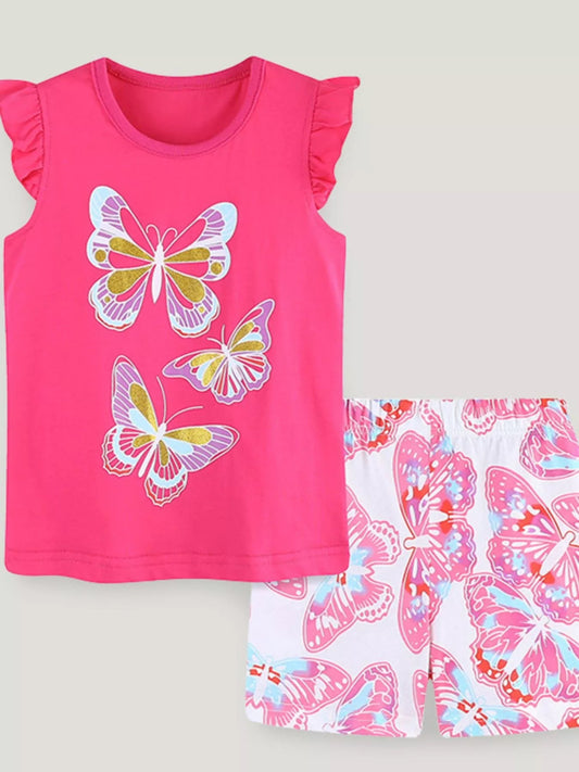 Children's Butterfly Top and Shorts Set - PBNJ FASHIONS