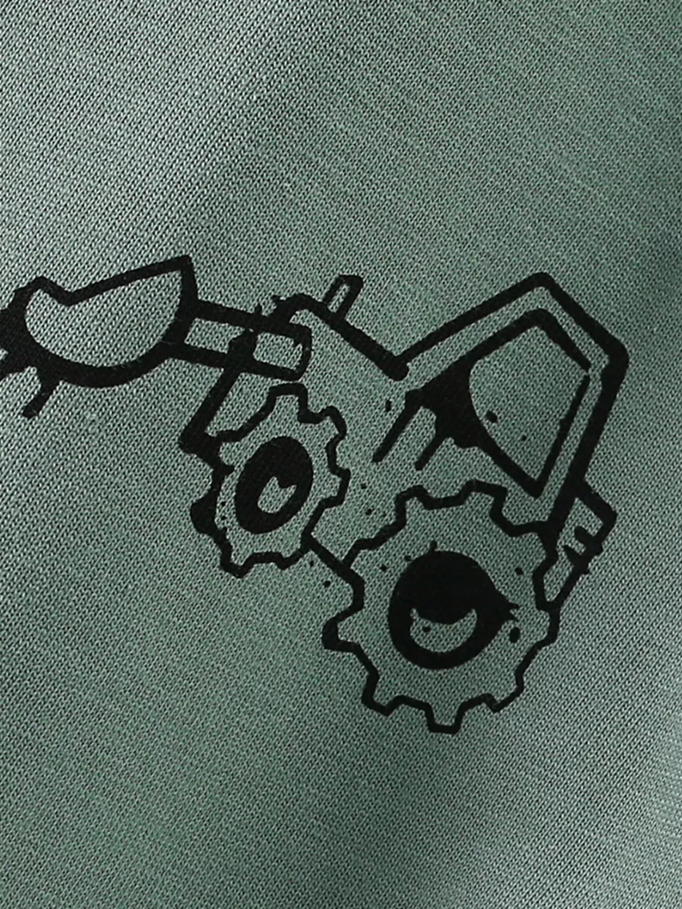 Children's Excavator Graphic Casual T-Shirt, Cotton-Poly Blend, Cartoon Design, Machine Washable - PBNJ FASHIONS