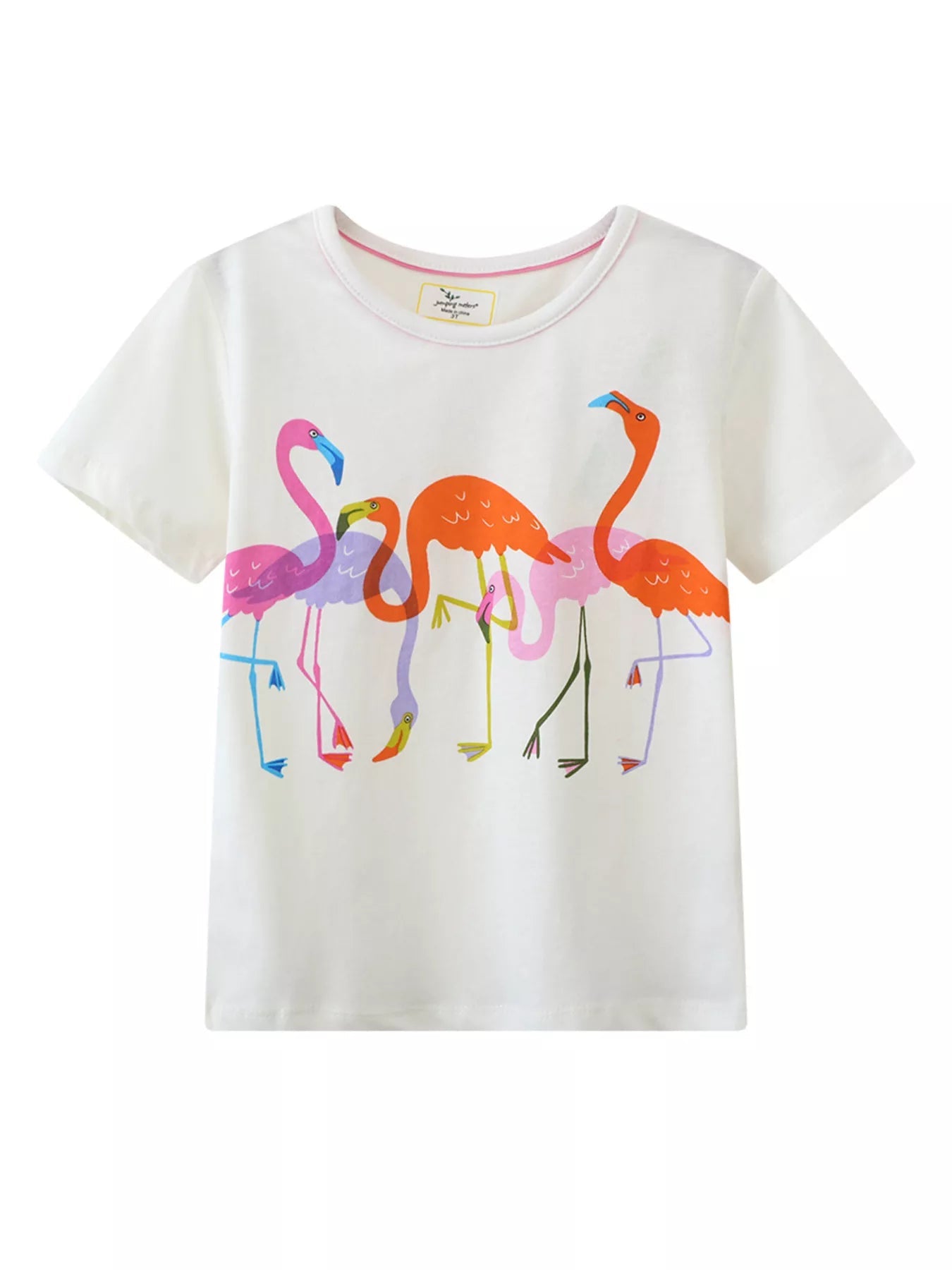 Children's Casual Flamingo Round Neck T-Shirt - PBNJ FASHIONS