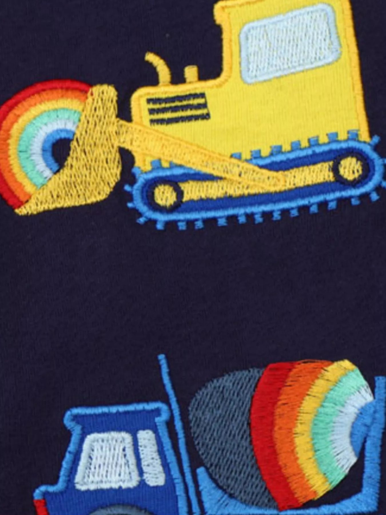Children's Construction Vehicle Embroidered T-Shirt - PBNJ FASHIONS