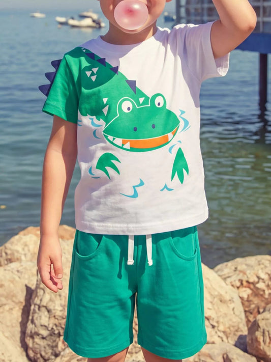 Children's Crocodile Print T-shirt and Shorts Set - PBNJ FASHIONS