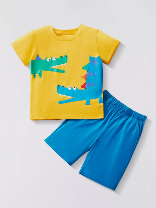 Children's Crocodile Print T-Shirt and Shorts Set - PBNJ FASHIONS