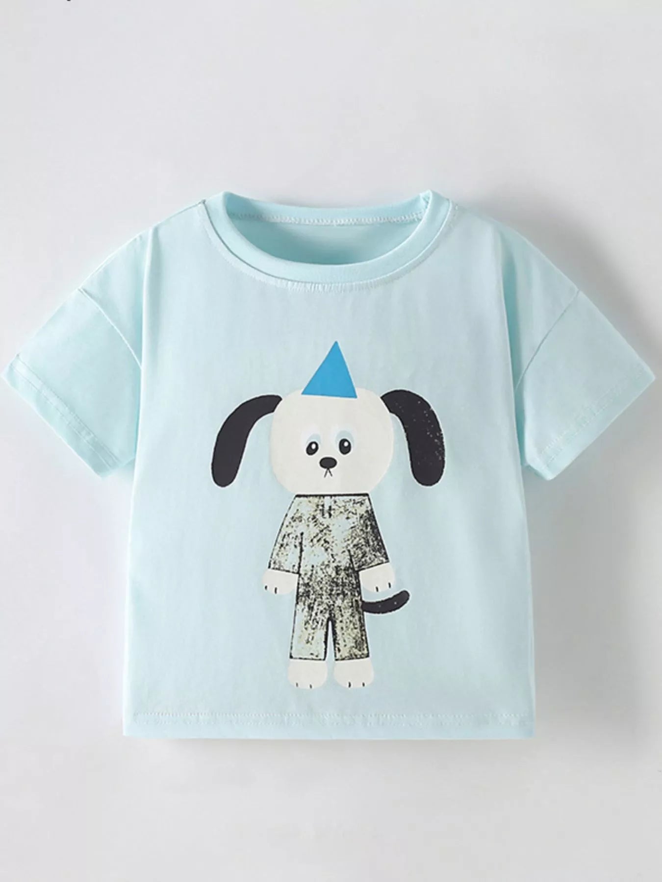 Children's Cute Cartoon Dog Graphic Short Sleeve T-Shirt - PBNJ FASHIONS