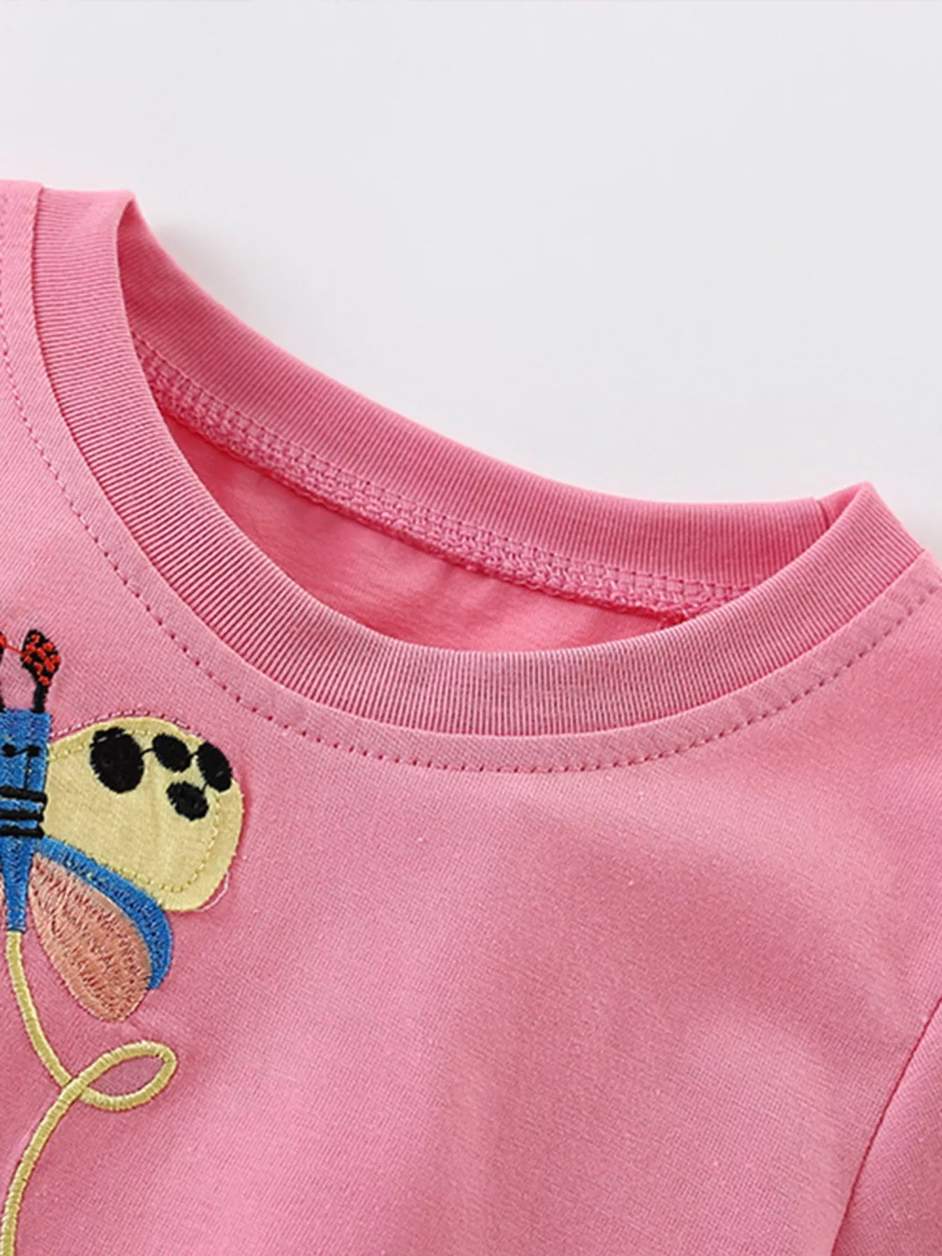 Children's Cute Cartoon Embroidered Short Sleeve T-Shirt - PBNJ FASHIONS