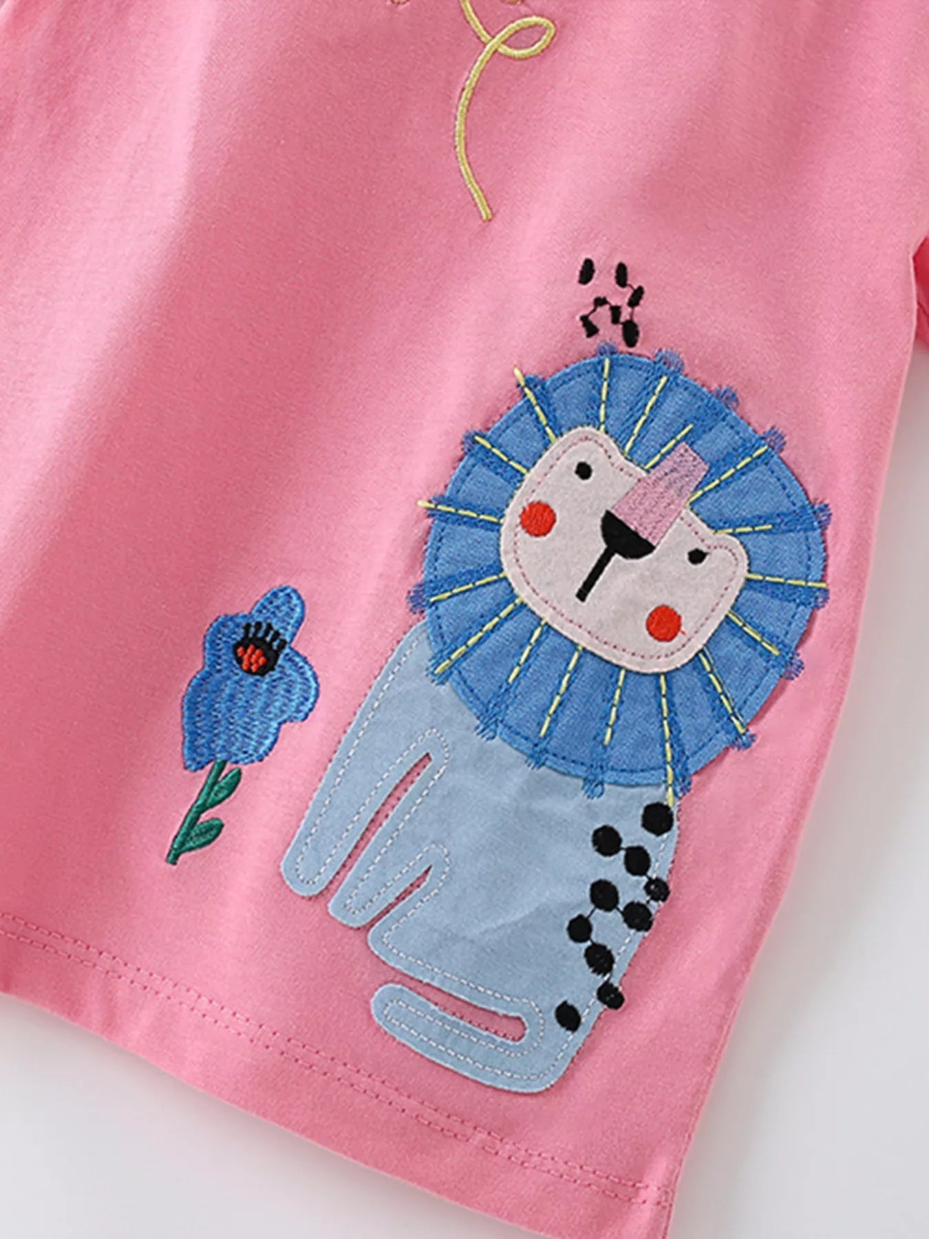 Children's Cute Cartoon Embroidered Short Sleeve T-Shirt - PBNJ FASHIONS