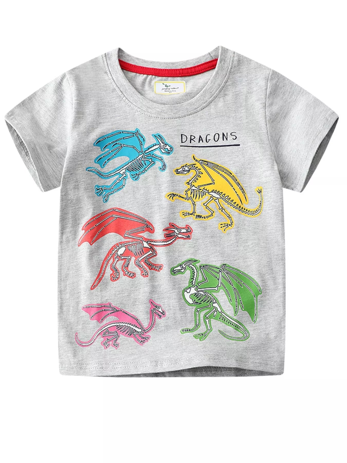 Children's Dinosaur Crew Neck Short Sleeve T-Shirt - PBNJ FASHIONS
