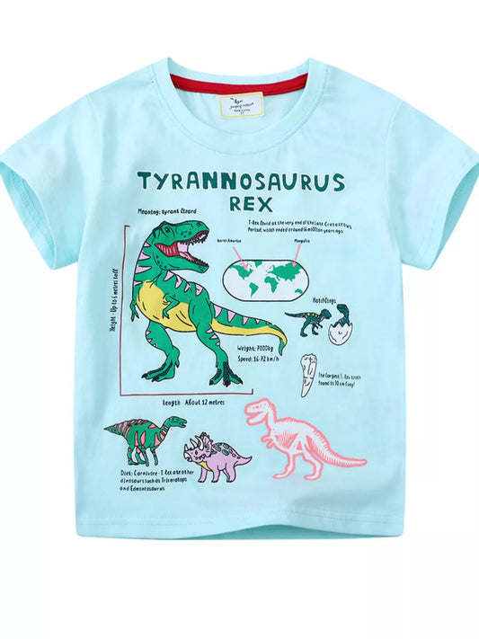 Children's Dinosaur Graphic Short Sleeve T-Shirt - PBNJ FASHIONS
