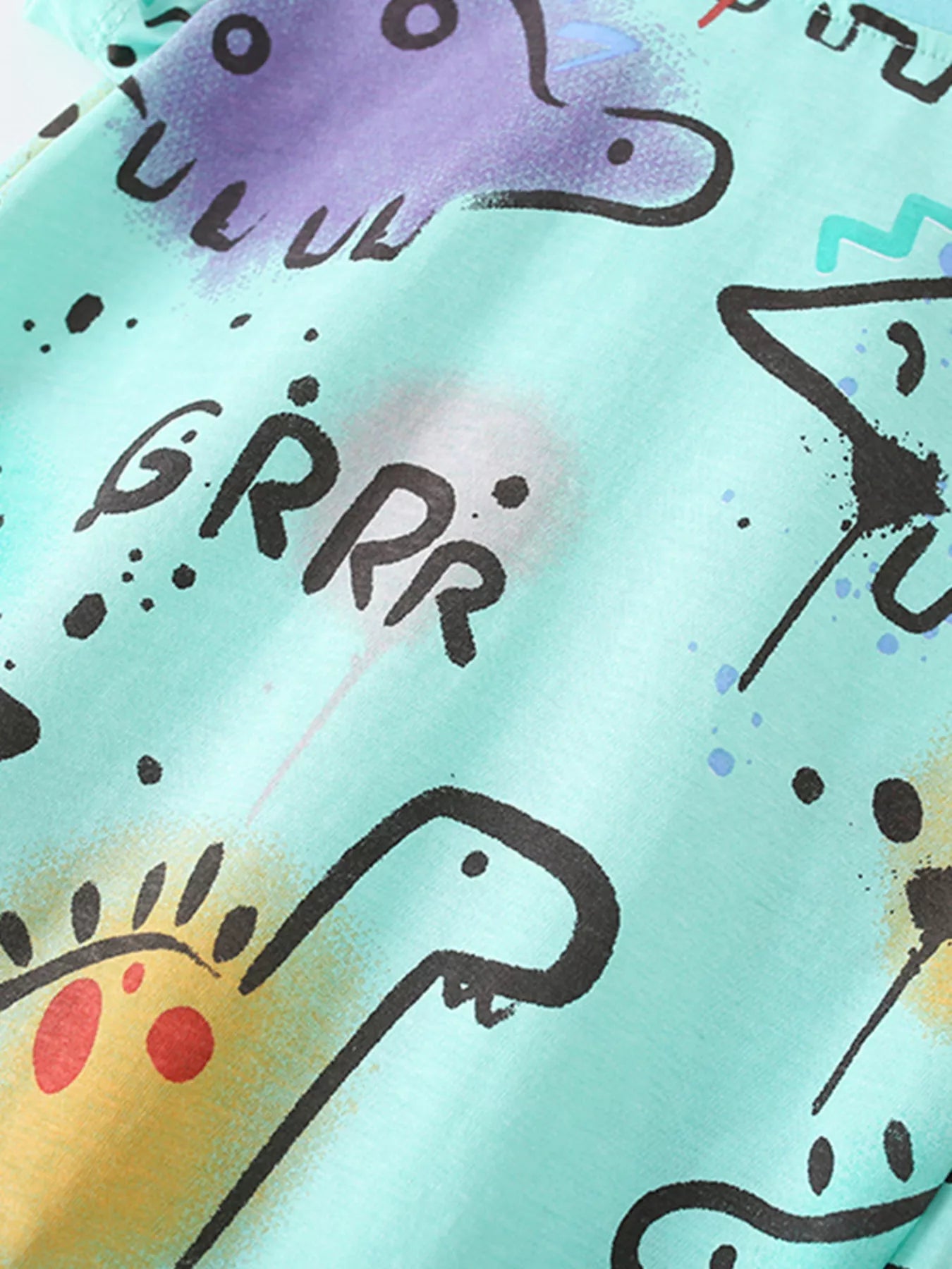 Children's Dinosaur Print Crew Neck Short Sleeve T-Shirt - PBNJ FASHIONS