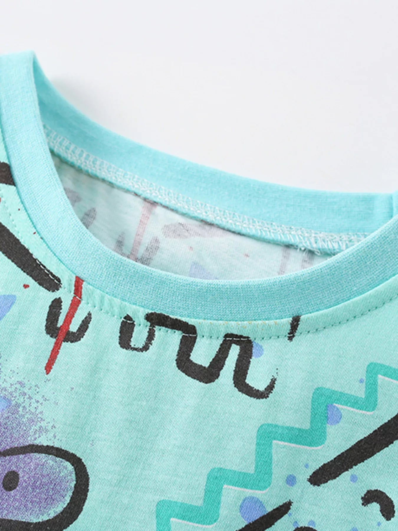 Children's Dinosaur Print Crew Neck Short Sleeve T-Shirt - PBNJ FASHIONS