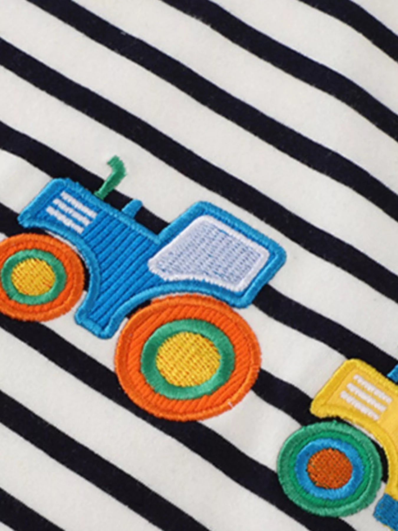 Children's Embroidered Striped Round Neck T-Shirt - PBNJ FASHIONS