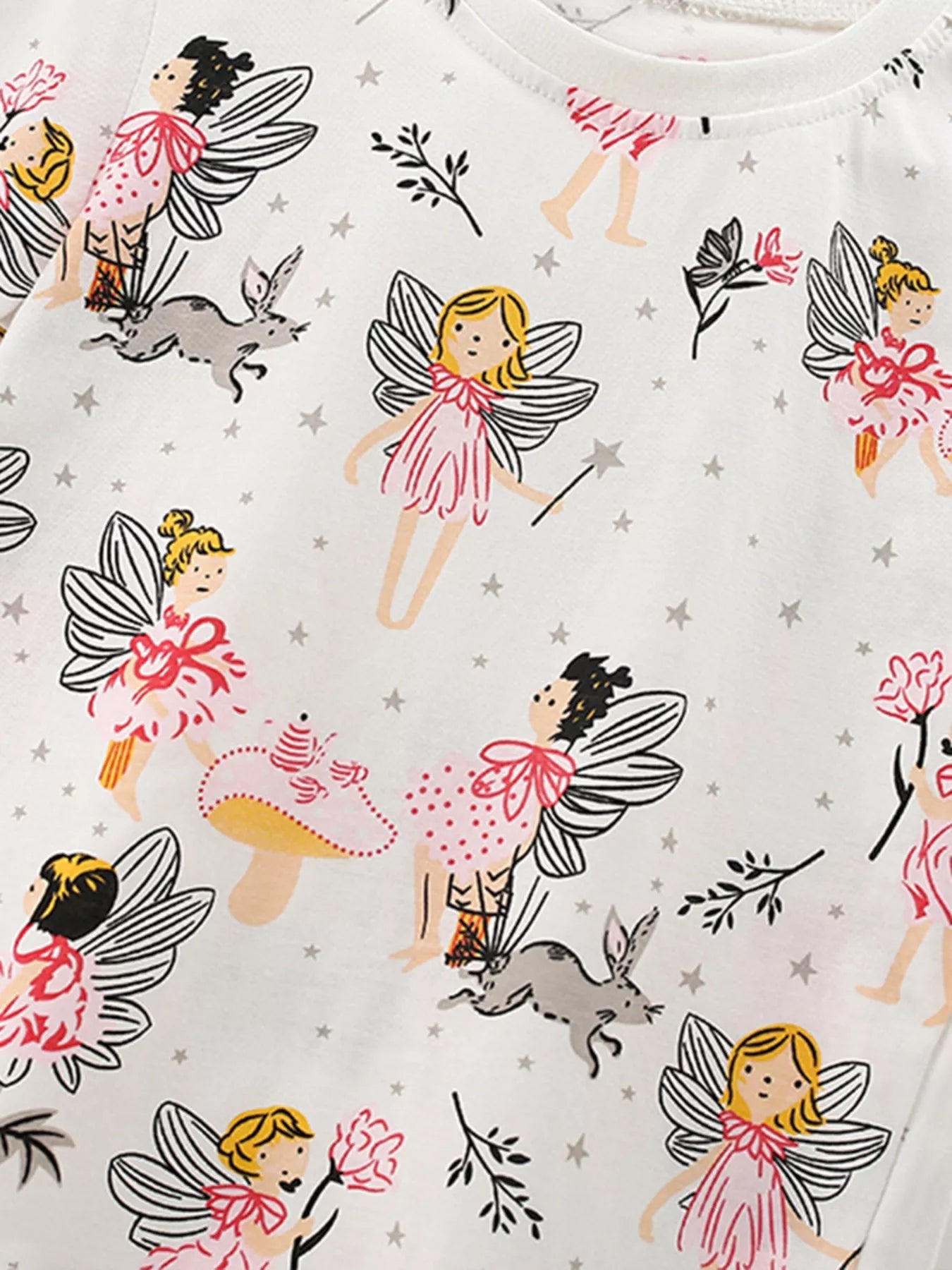Children's Fairy Print Short Sleeve Tee and Shorts Set - PBNJ FASHIONS
