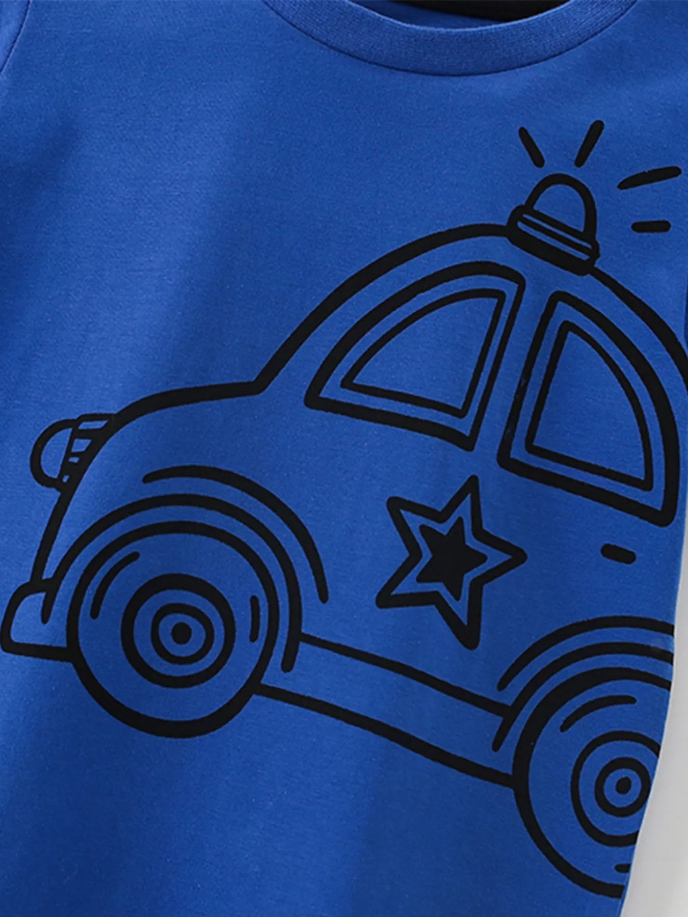 Kids Police Car Graphic Tee | Fun Short Sleeve T-Shirt | 95% Cotton | Machine Washable - PBNJ FASHIONS