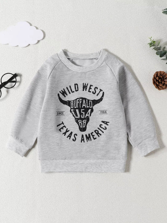 Children's Graphic Round Neck Sweatshirt - PBNJ FASHIONS